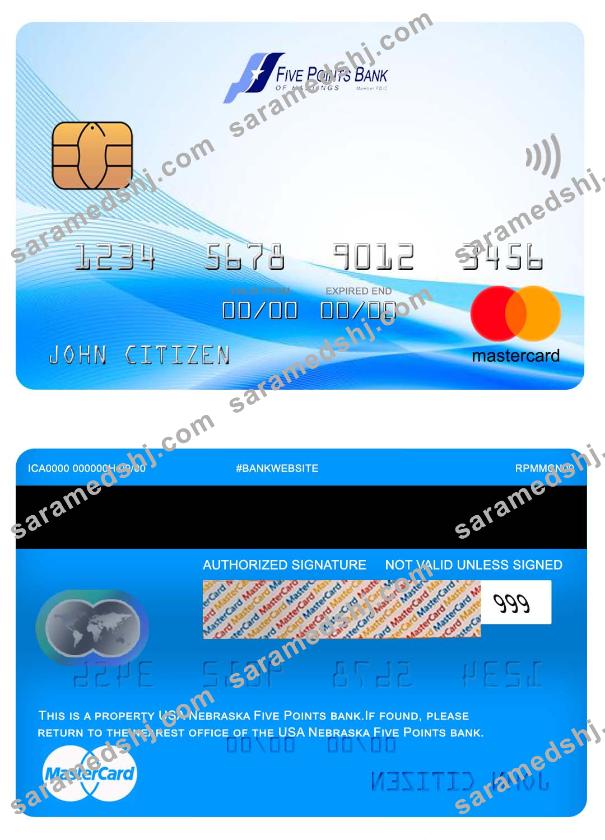 USA Nebraska Five Points Bank mastercard